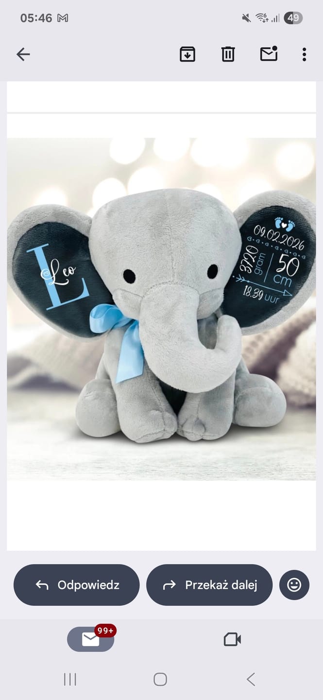 Customer photo review of Knuffelolifant - Baby-Knuffel