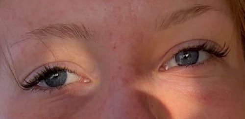 Customer's eyes showing the natural, full look of the 'Keeping It Natural' QuickLash Clusters.