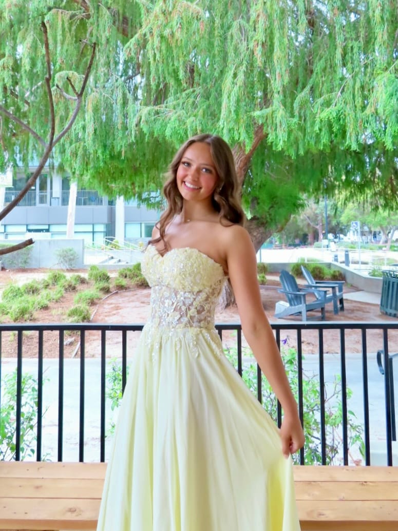 Customer photo review of Nox Anabel C1617 Strapless Applique Corset with Chiffon Skirt Dress