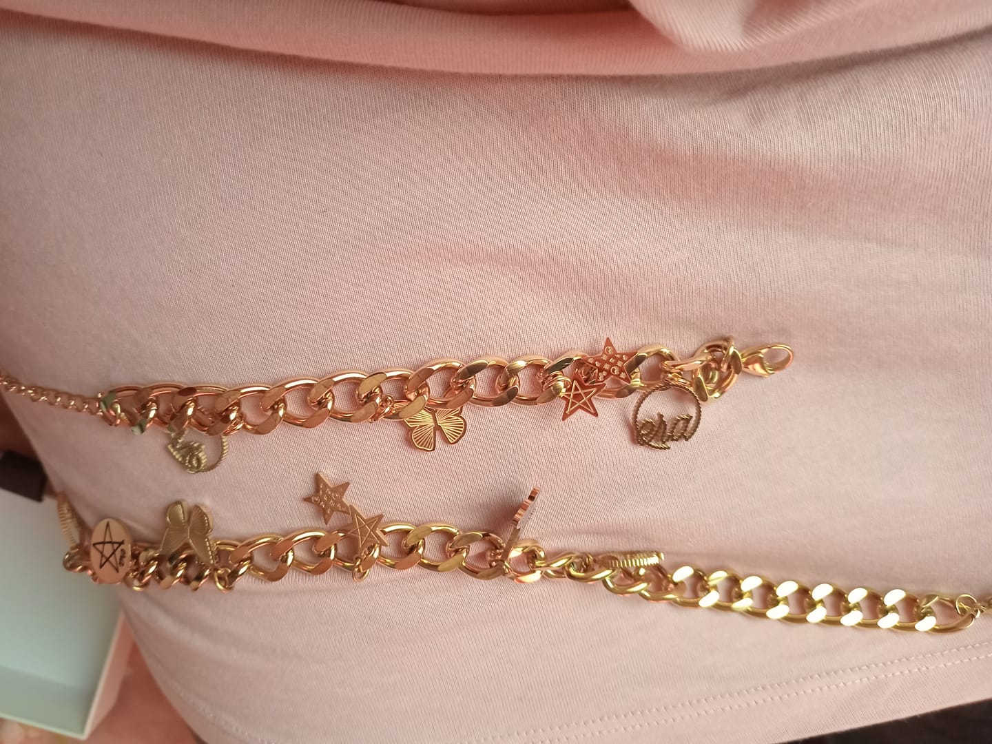 Customer photo review of Gold Era Charm Bracelet & Necklace Set