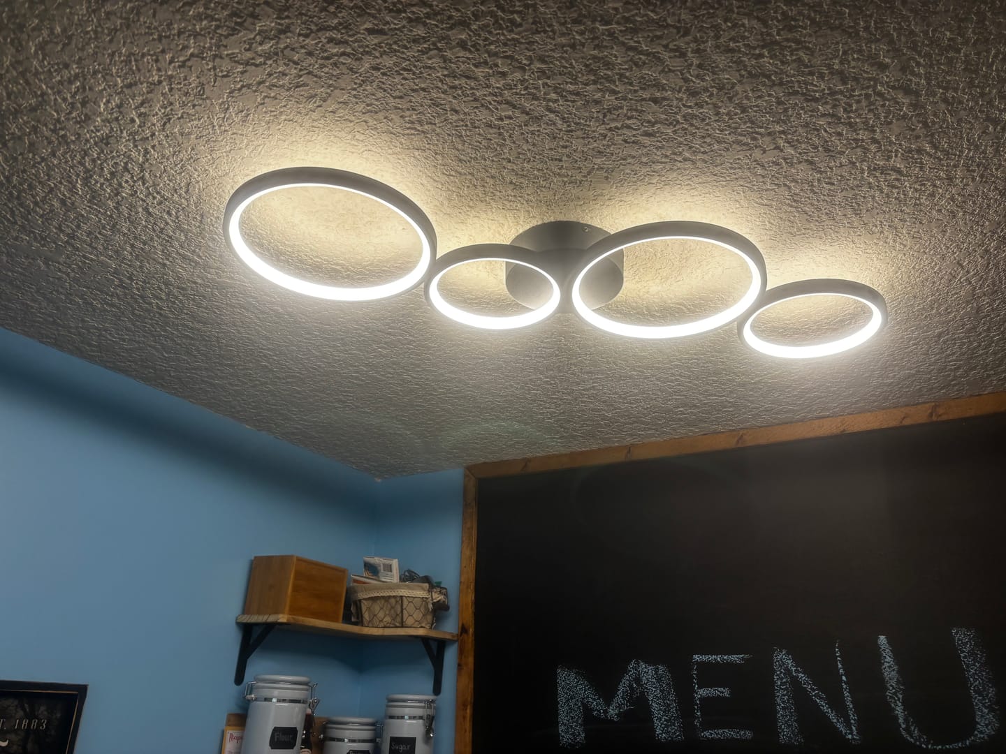 Customer photo review of Modern 4-Light Halo Dimmable LED Semi Flush Mount