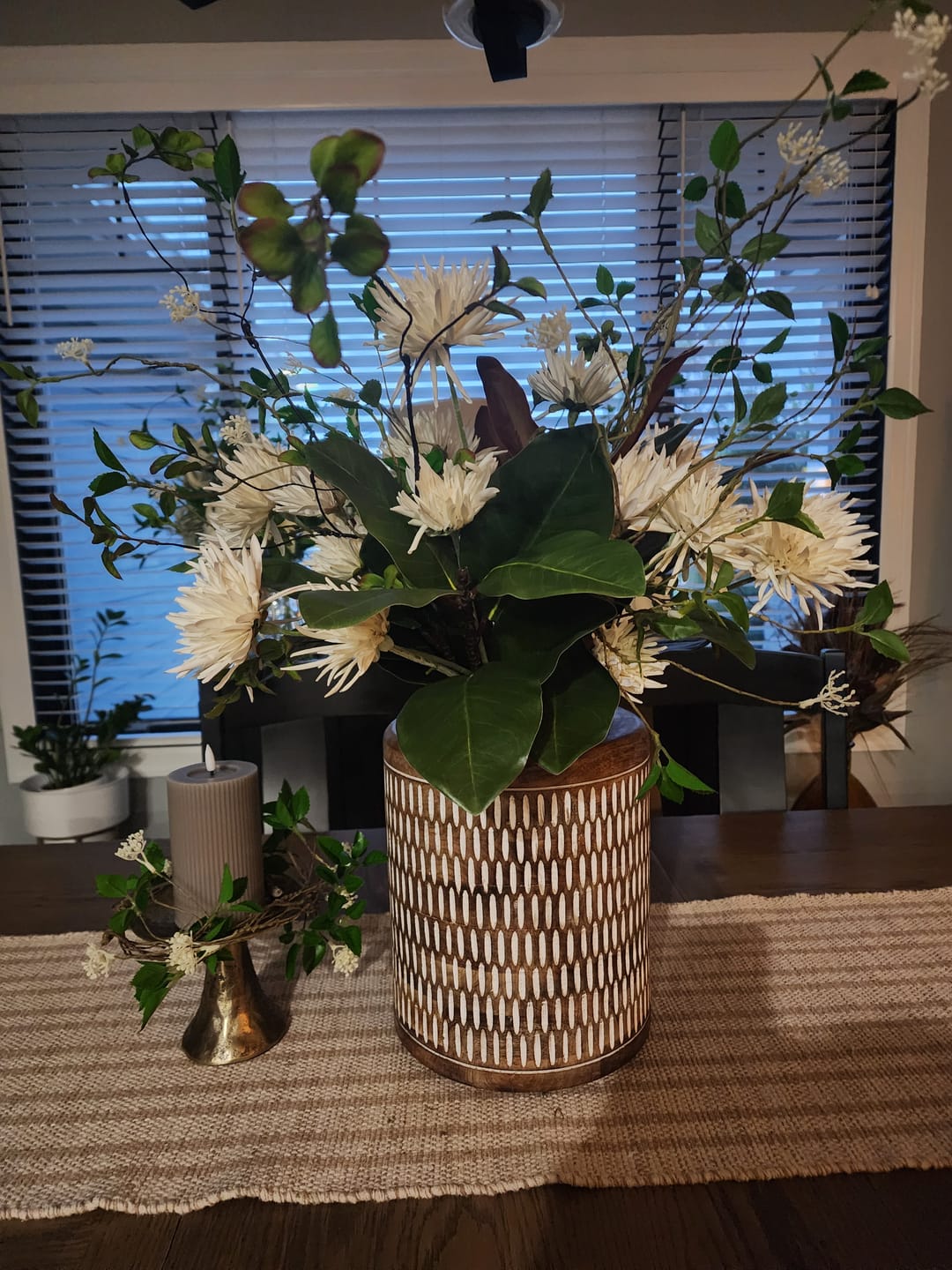 Customer photo review of Ribbed Taupe Flameless Pillar