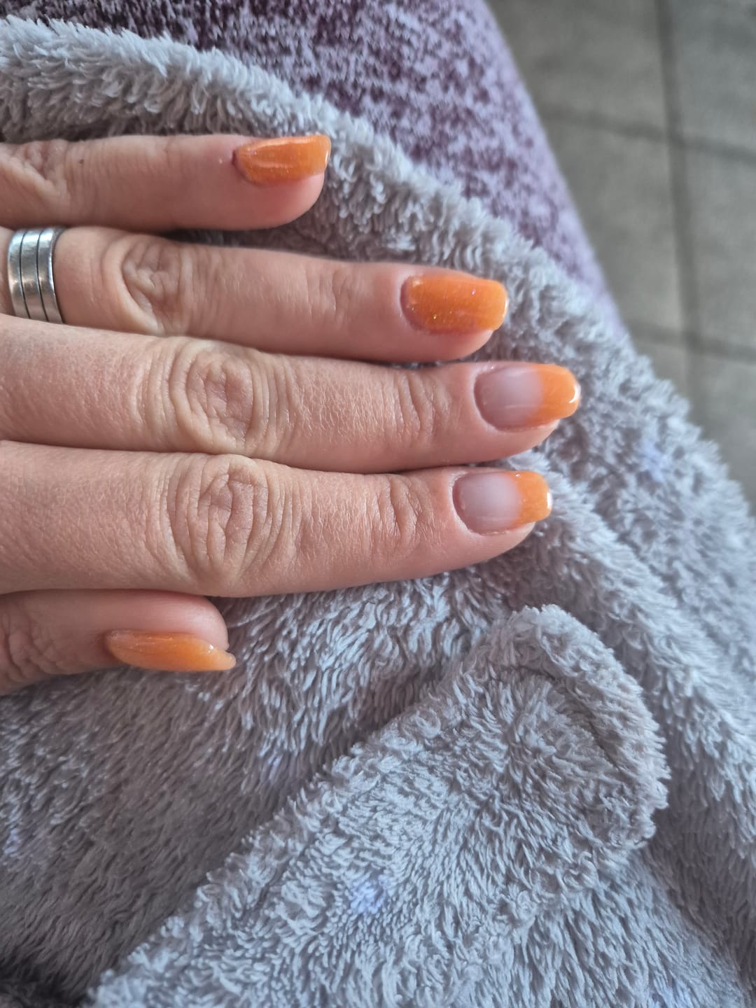 Customer photo review of Tangerine Orange Dipping Powder