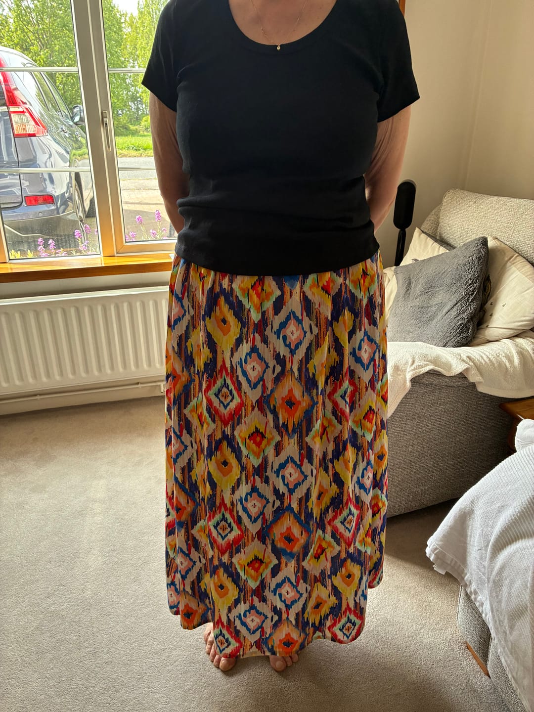 Customer photo review of Diamond Dreams Viscose Challis Fabric