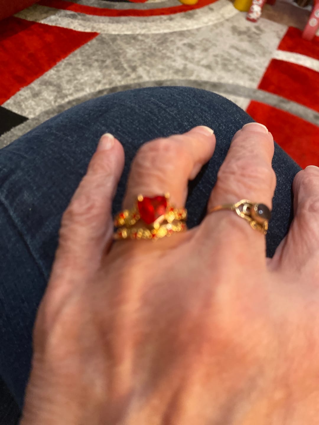 Customer photo review of Heart-Shaped Colored Gem Vine Stackable Ring (Sweet Vitality Multi-Color Style)