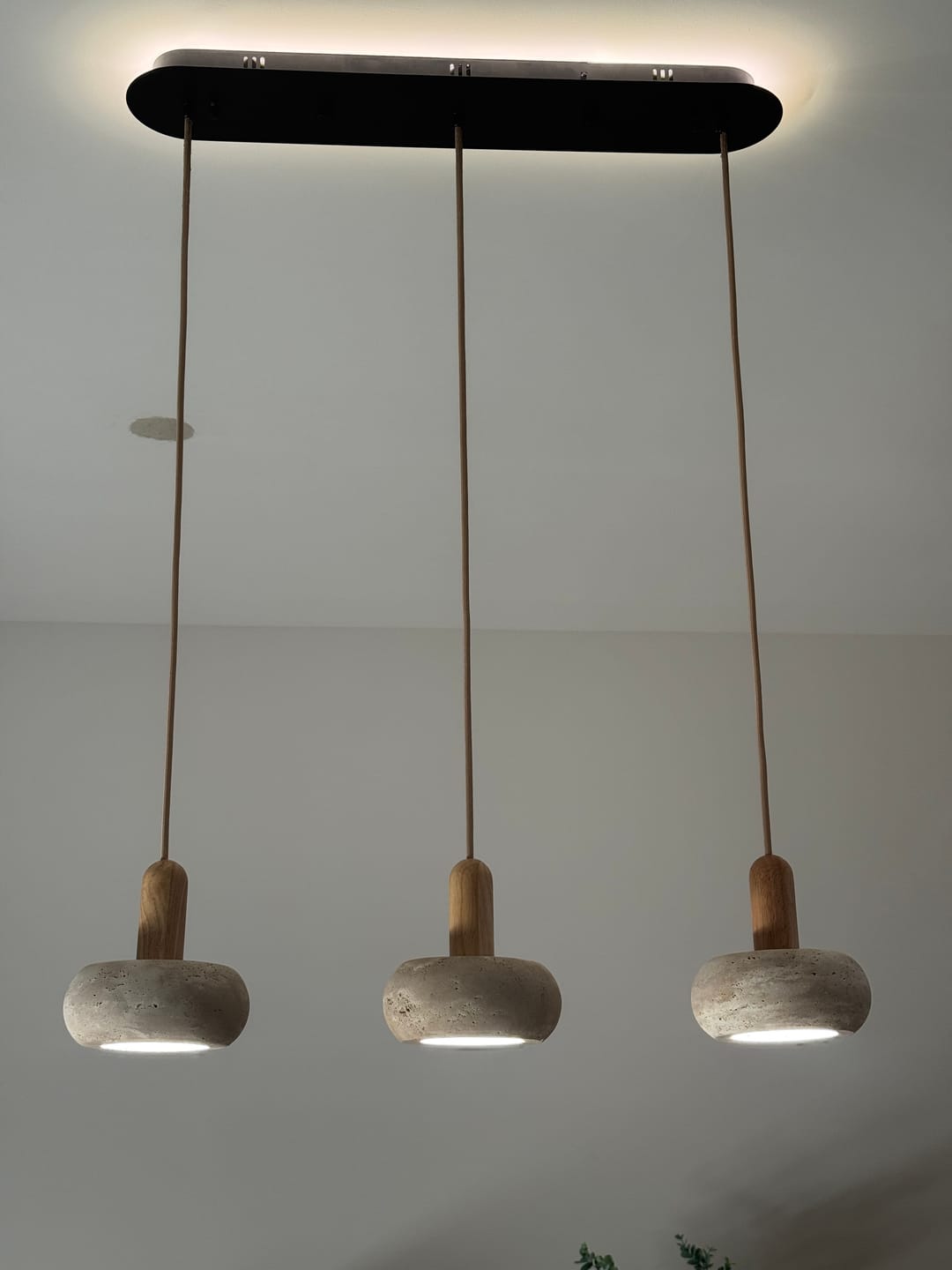 Customer photo review of Suspension STONE en pierre naturelle et bois | Style scandinave