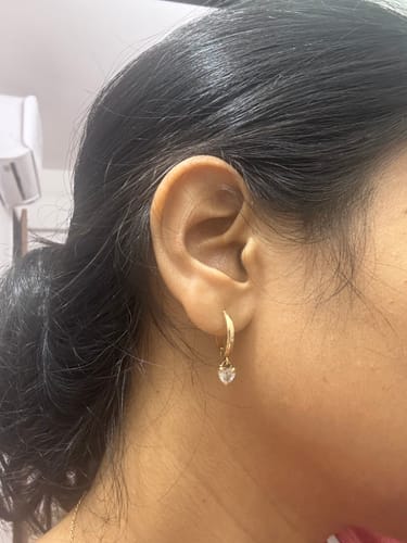 Customer photo review of Diamond Drift Drop Earrings