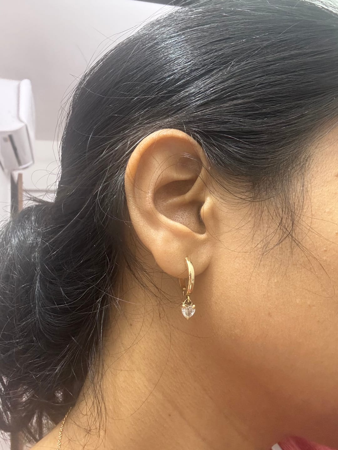 Customer photo review of Diamond Drift Drop Earrings