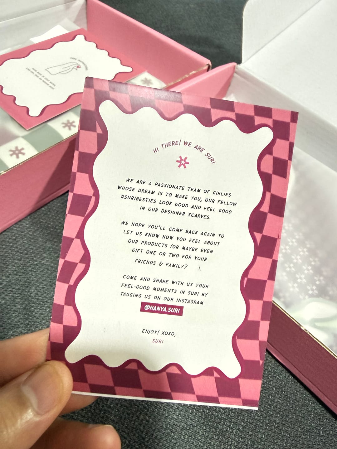 Customer photo review of Monogram Square (Burgundy)