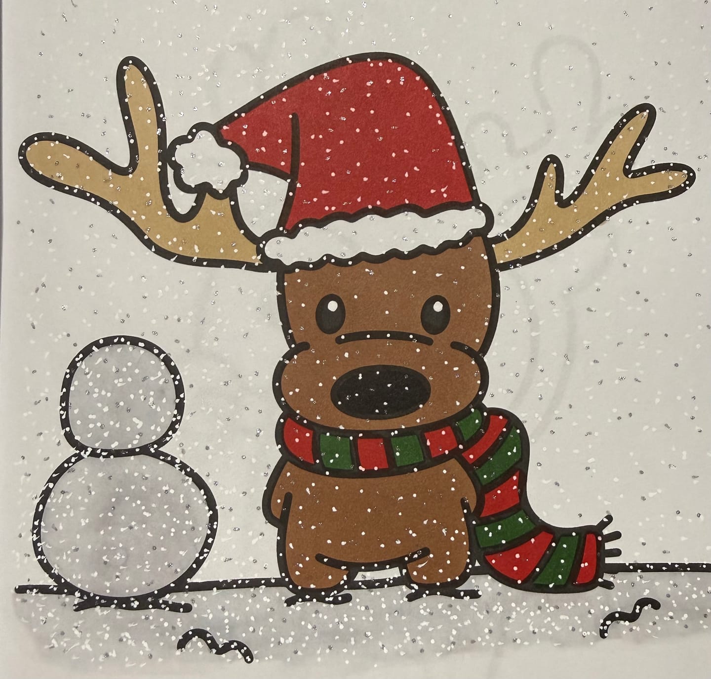Customer photo review of Cute Christmas Coloring Book & Reusable Protective Sheet