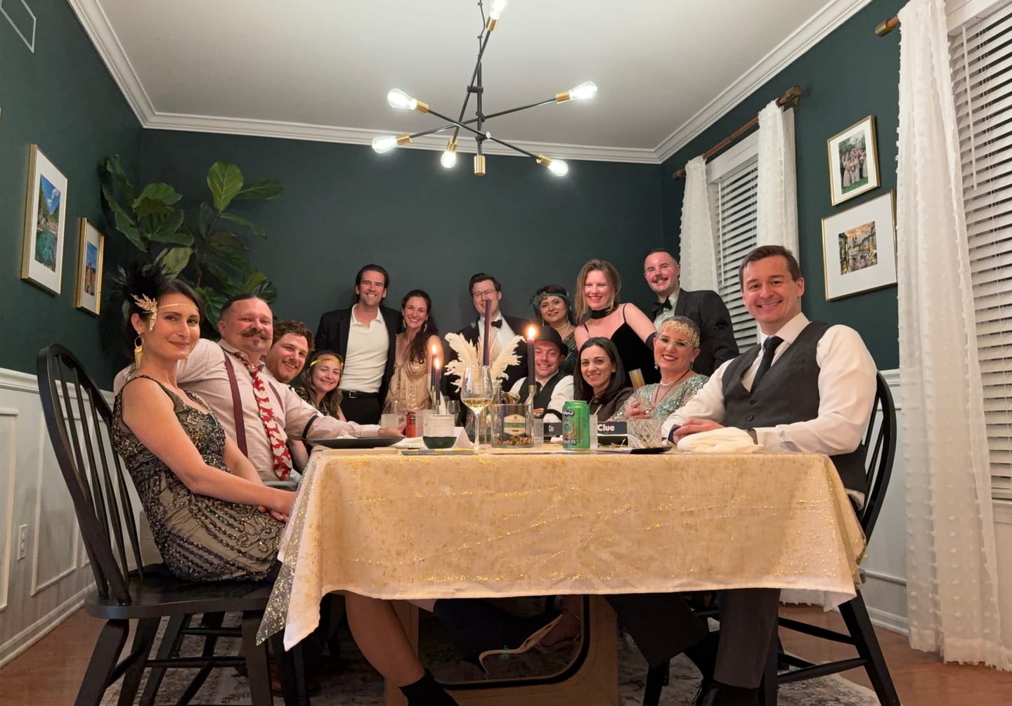 Customer photo review of Replay-able 1920s Murder Mystery Dinner Party Game for Up to 20 Adults - Host Your Own Dinner Party Game Night - 1920s Speakeasy Gatsby Theme - 1920s Fancy Dress Dinner Party(V2)
