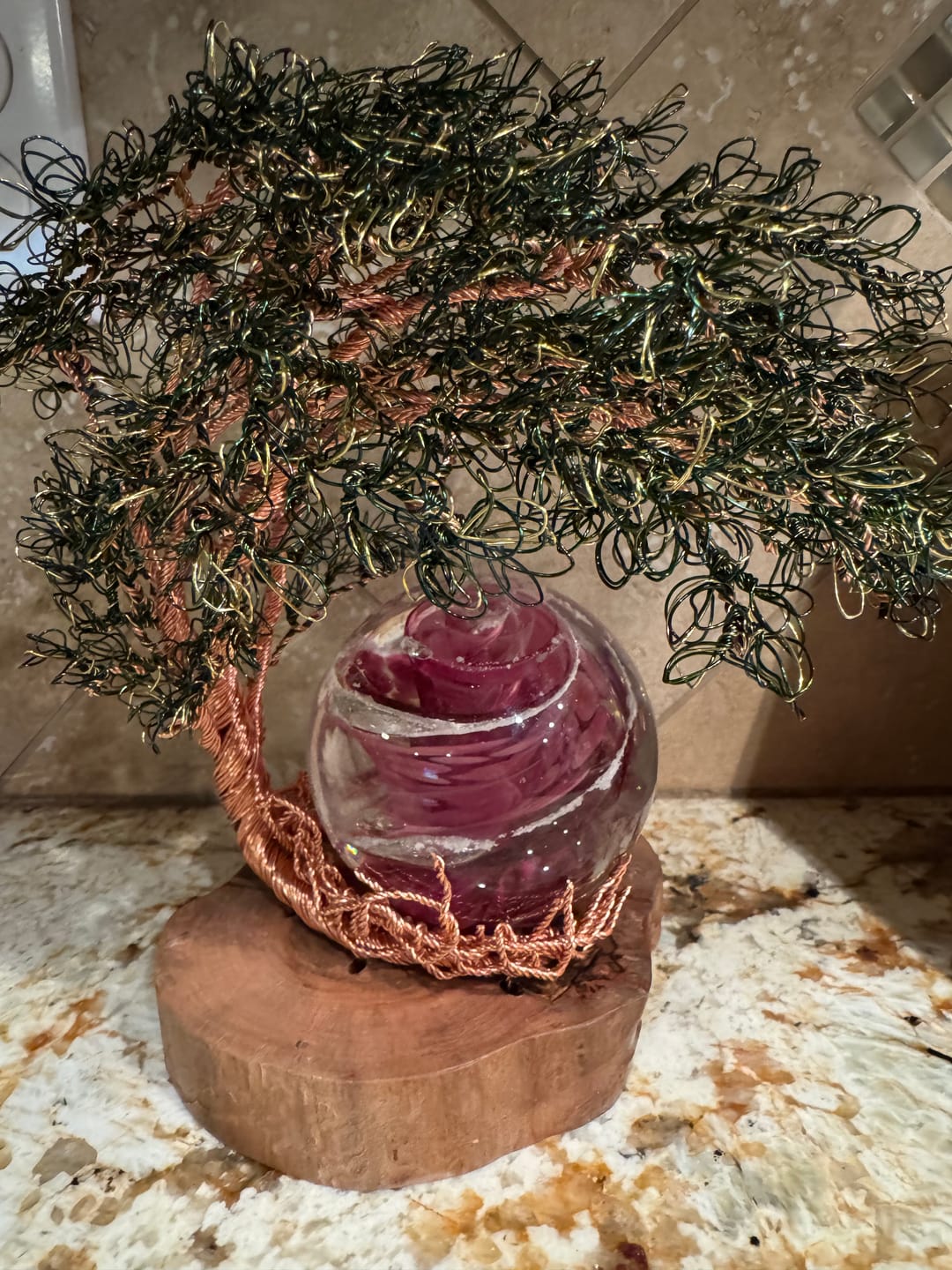 Customer photo review of Reading Tree Of Life with Tranquil Swirl Orb