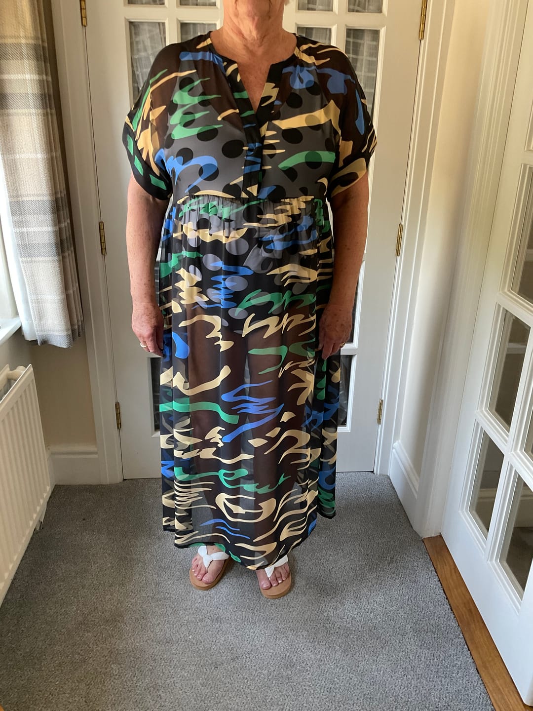 Customer photo review of Painted Sketch Chiffon Fabric