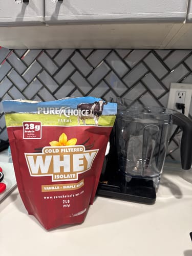 Customer photo review of Whey Protein Isolate with Organic Vanilla