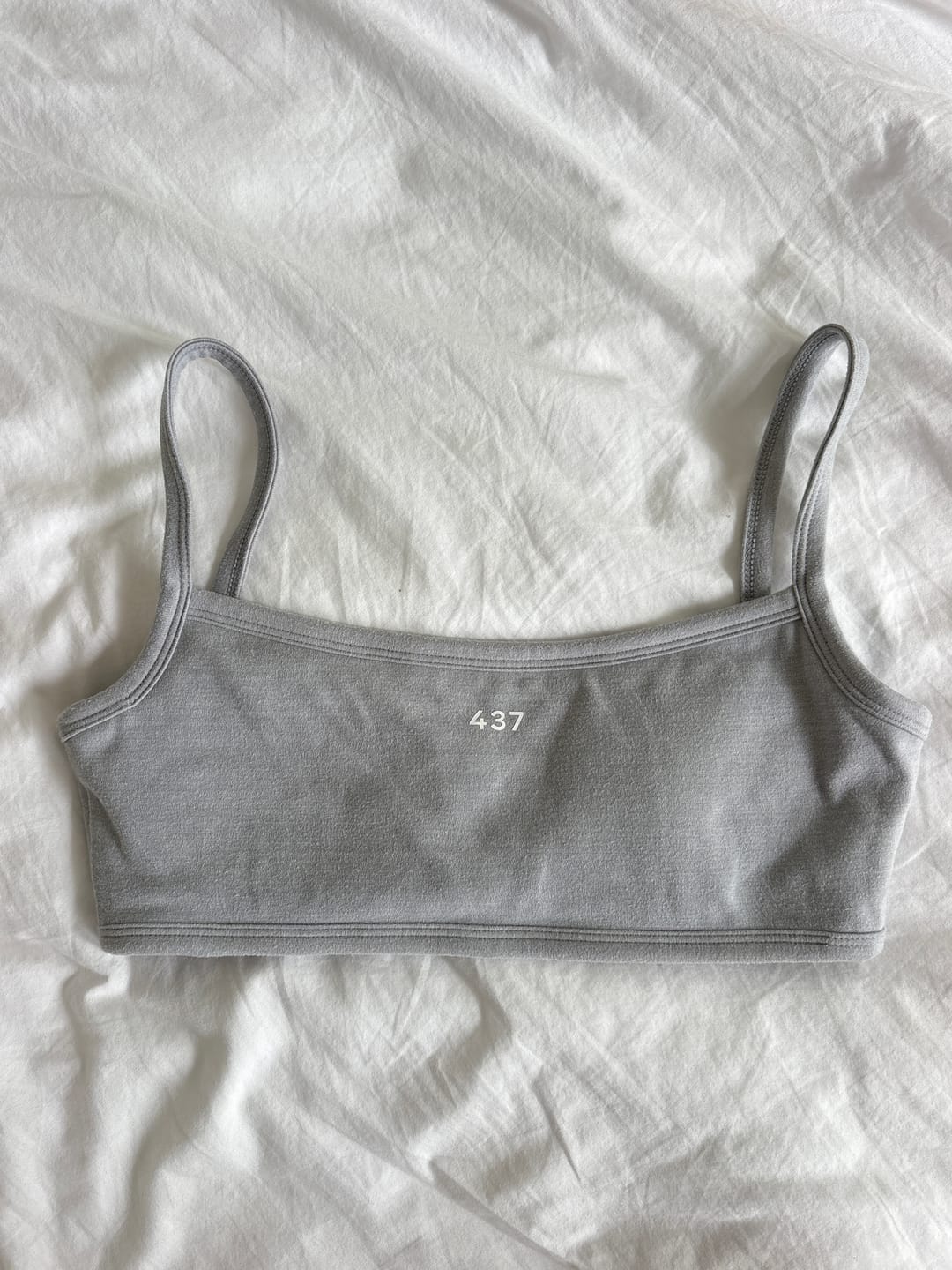 Customer photo review of The Micro Bra / Heather-Grey