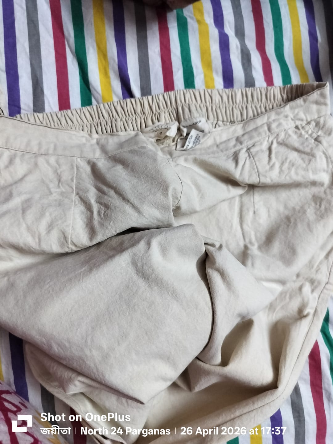 Customer photo review of Women Beige Cotton Pant