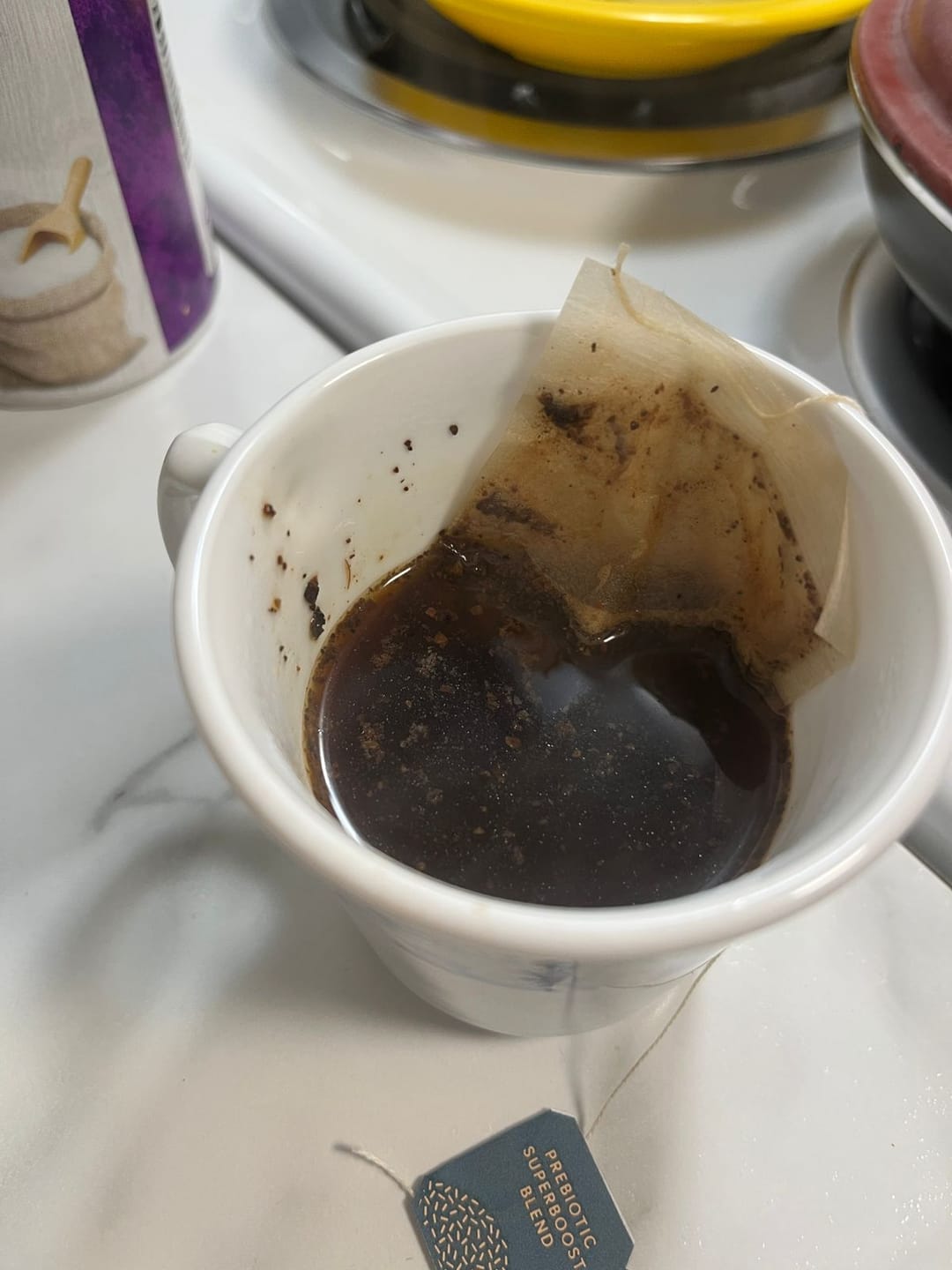 Customer photo review of Dark Chocolate Prebiotic SuperBoost Herbal Tea