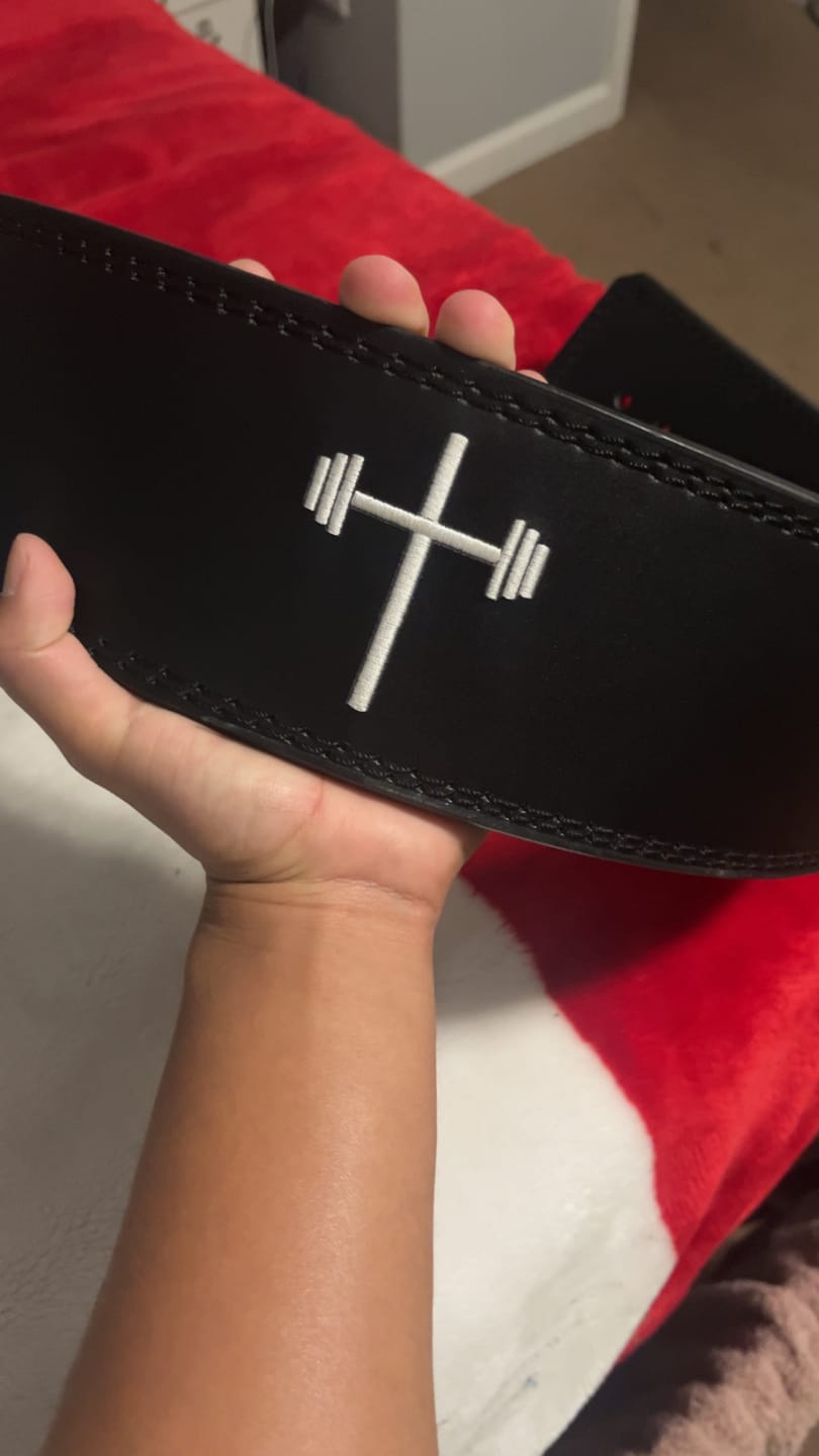 Customer photo review of God First 10MM Premium Lever Belt