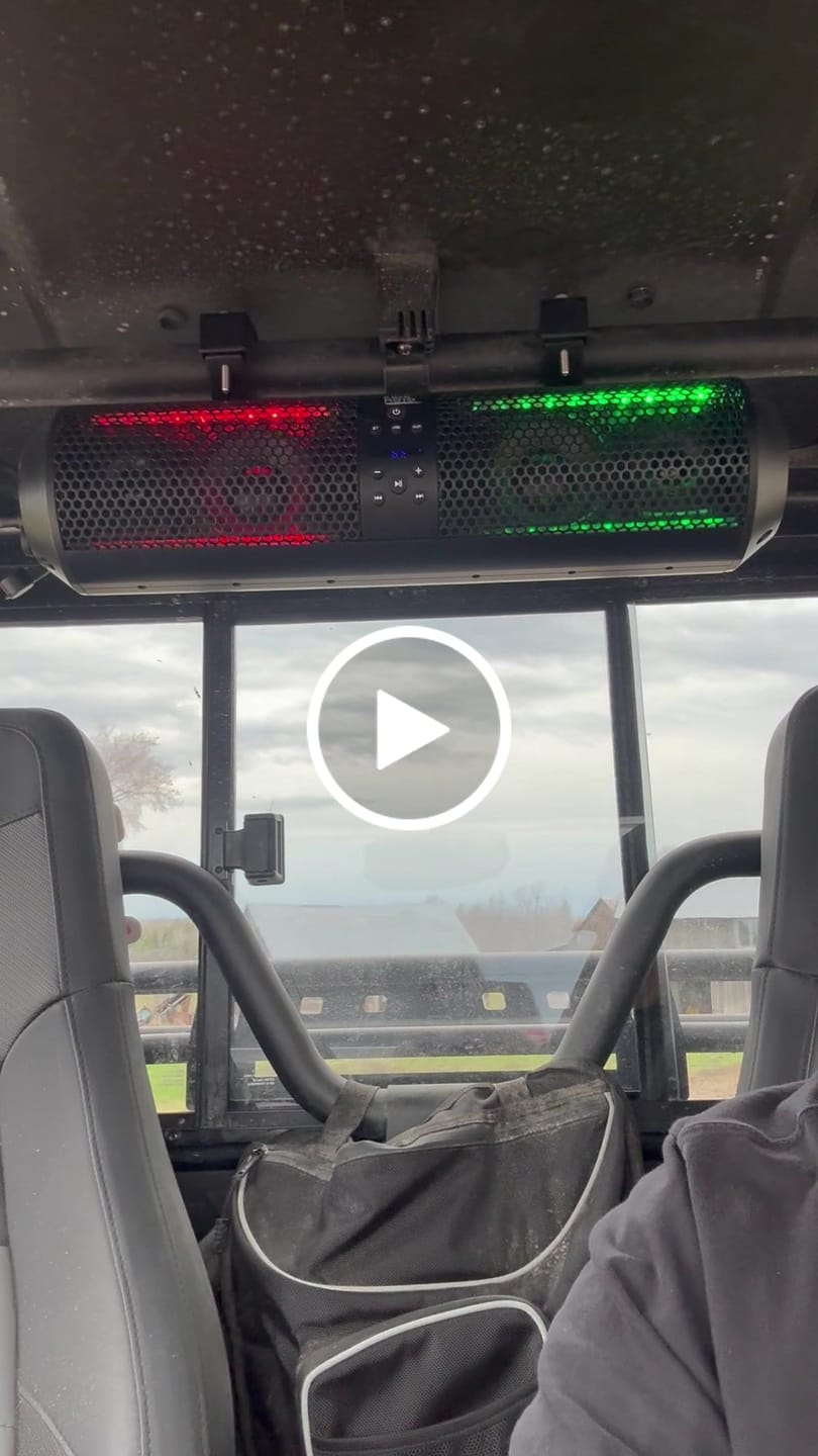 Customer video review of 18" UTV Sound Bar with RGB & Bluetooth for 1.56"-2.25" Cages