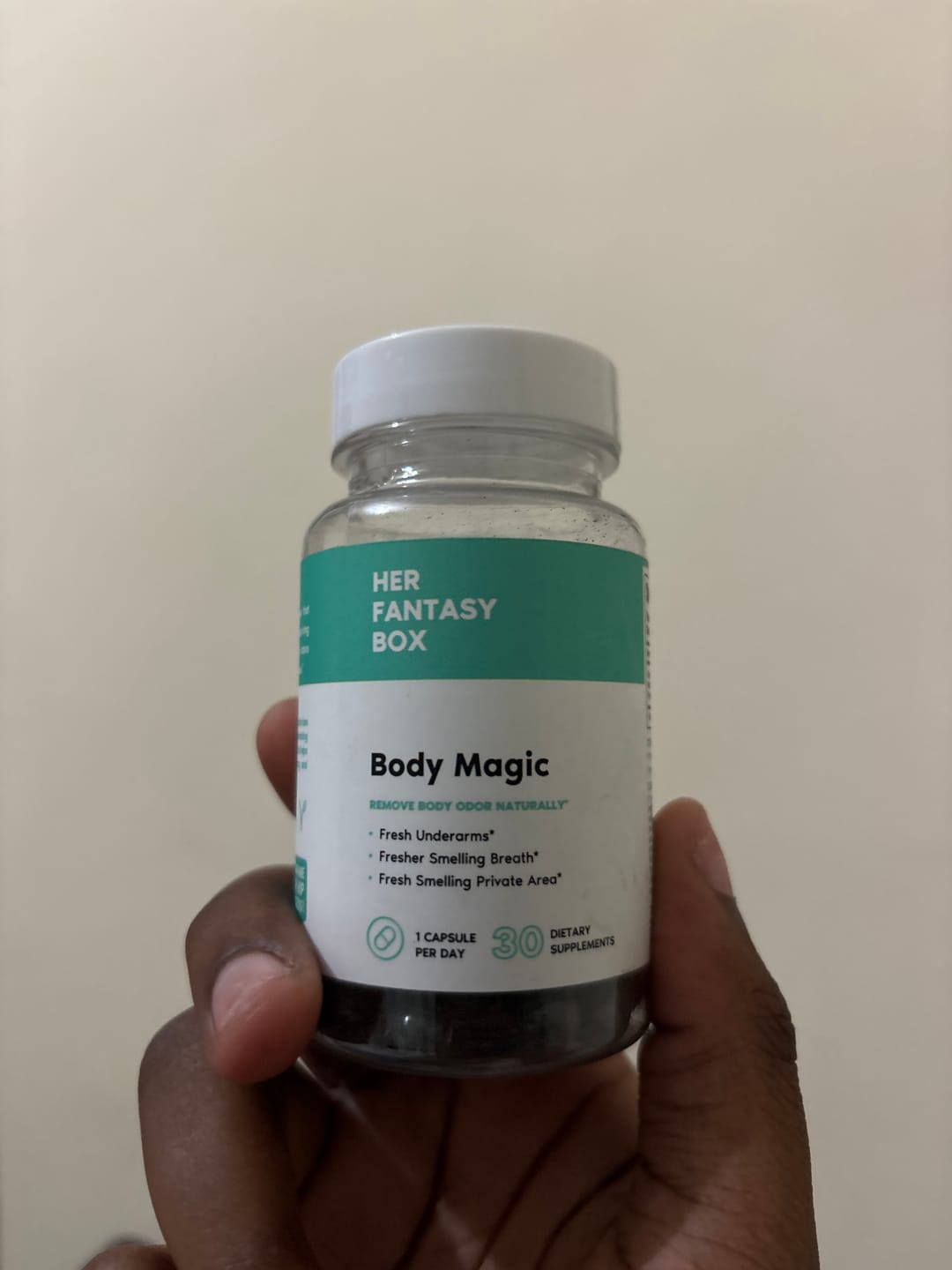 Customer photo review of Body Magic Chlorophyll Pill - For Body Odor, Detox & Skin
