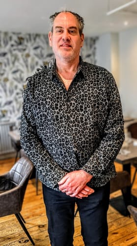 Customer photo review of Men's Green Leopard Cotton Long Sleeve Shirt