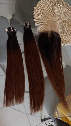 Customer photo review of Vietnamese SDD Bone Straight Ombre Choc Brown