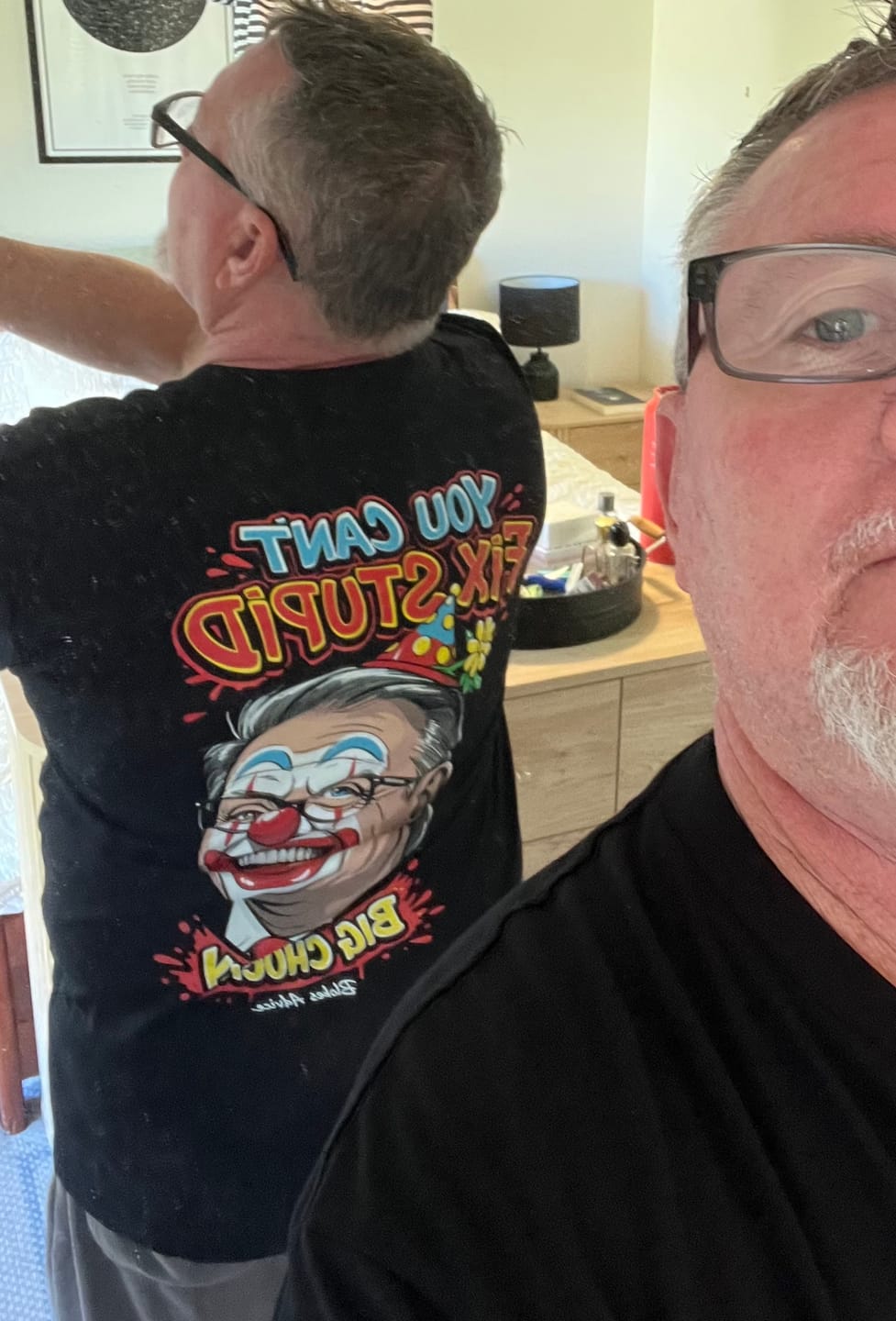 Customer photo review of Big Chocky: Clown Show Tee