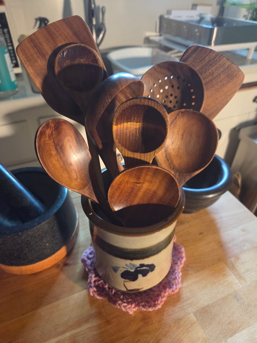 Customer photo review of Teak Wooden Utensil Set