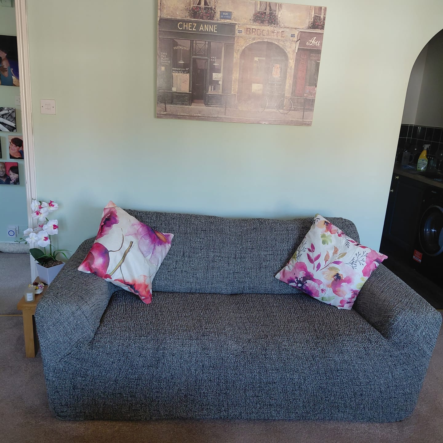 Customer photo review of 3 Seater Sofa Cover - Vittoria Green, Microfibra Printed