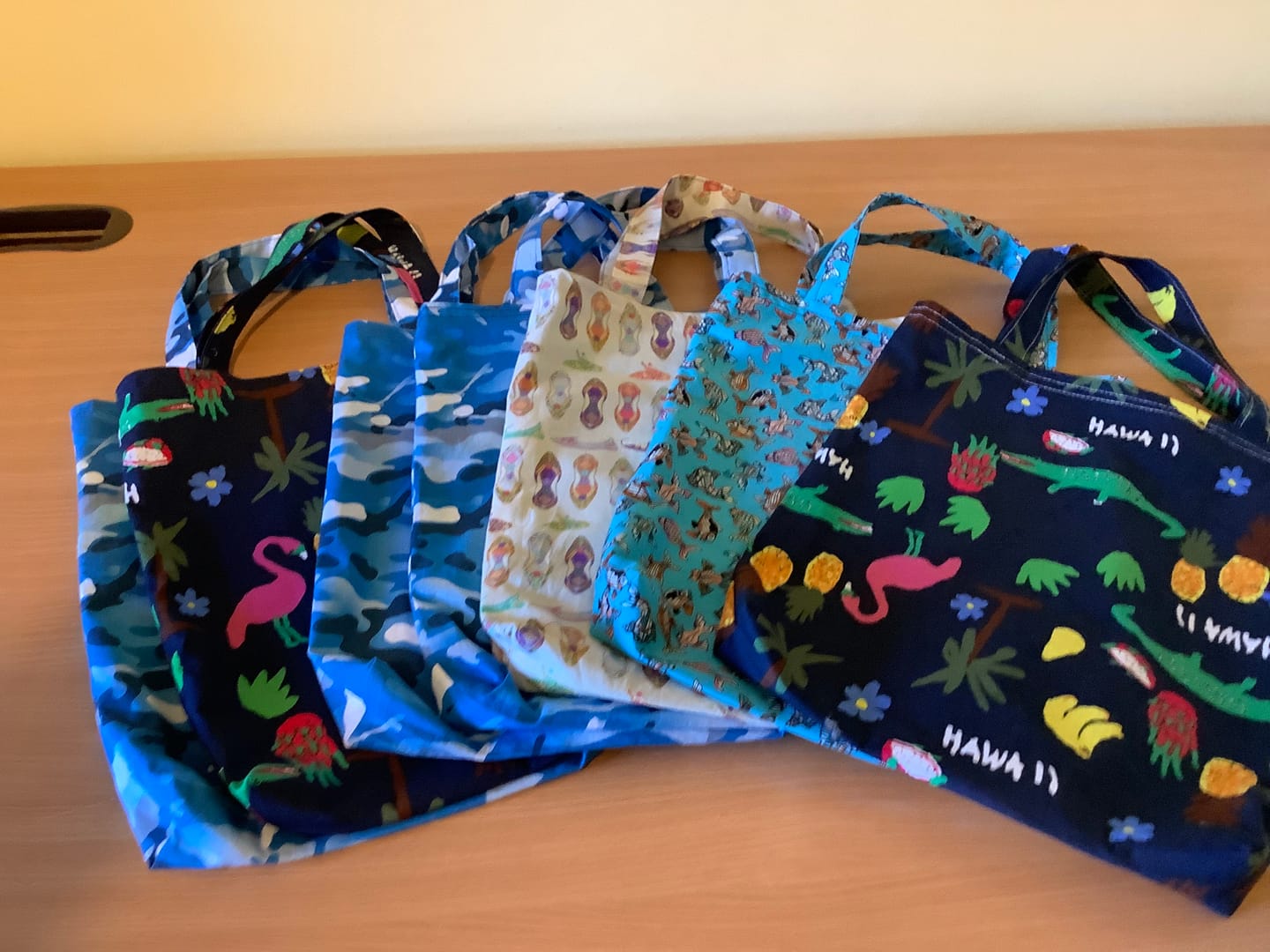 Customer photo review of Drawn Tropical Scenery Cotton Poplin Fabric