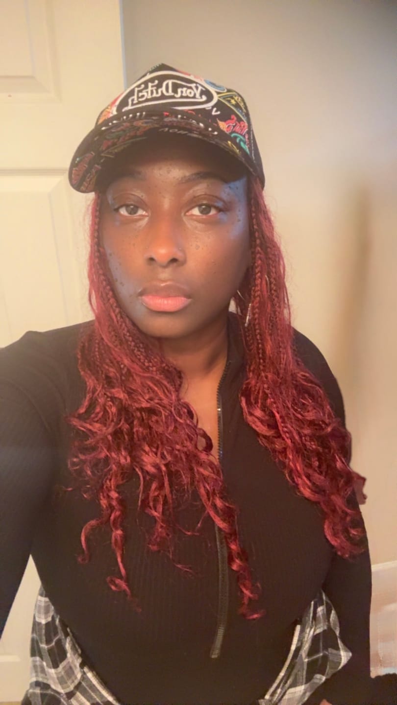 Customer photo review of #99J/Burgundy Mix Color Blend Loose Deep Wave Bulk Hair for Braiding