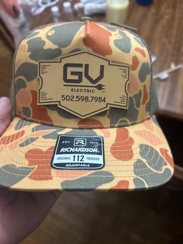 Customer photo review of Premium Custom Leather Patch Hats (Wholesale)