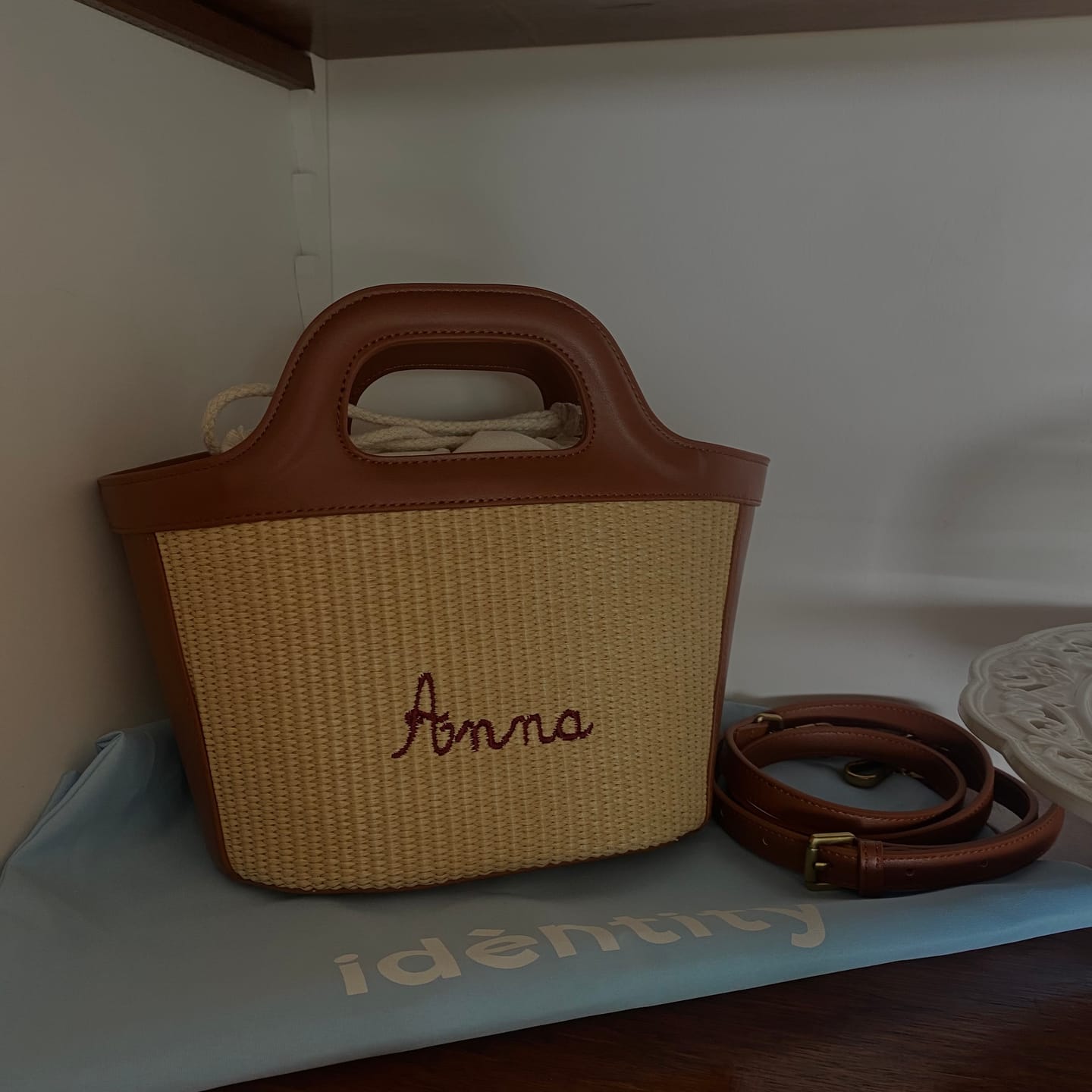 Customer photo review of Borsa a Secchiello Sisal - Cuoio