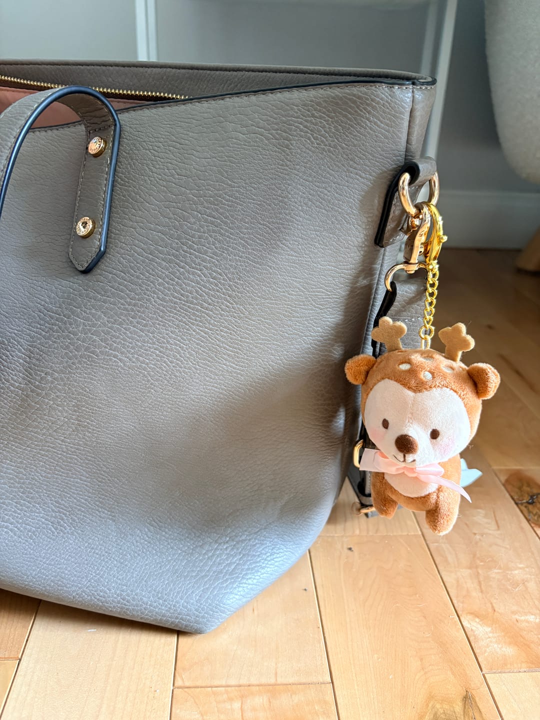 Customer photo review of Cinnamon the Deer Plush Keychain | Pink Coquette Kawaii Cottagecore Bag Charm