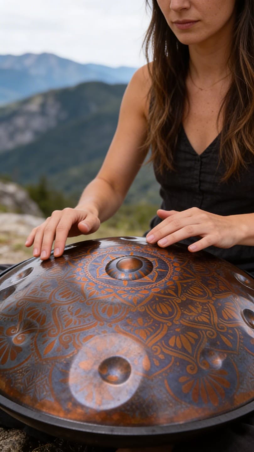 Customer photo review of Cosmos Handpan - Gerbera, 9/10/12 Notes in D Minor - Tambourine Gift Set