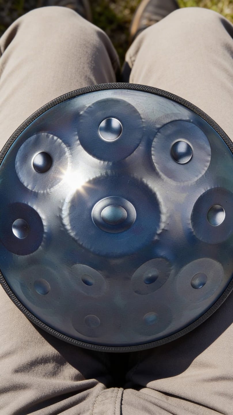 Customer photo review of Cosmos Handpan - Serene Blue 12 Notes in D Minor - Tambourine Gift Set