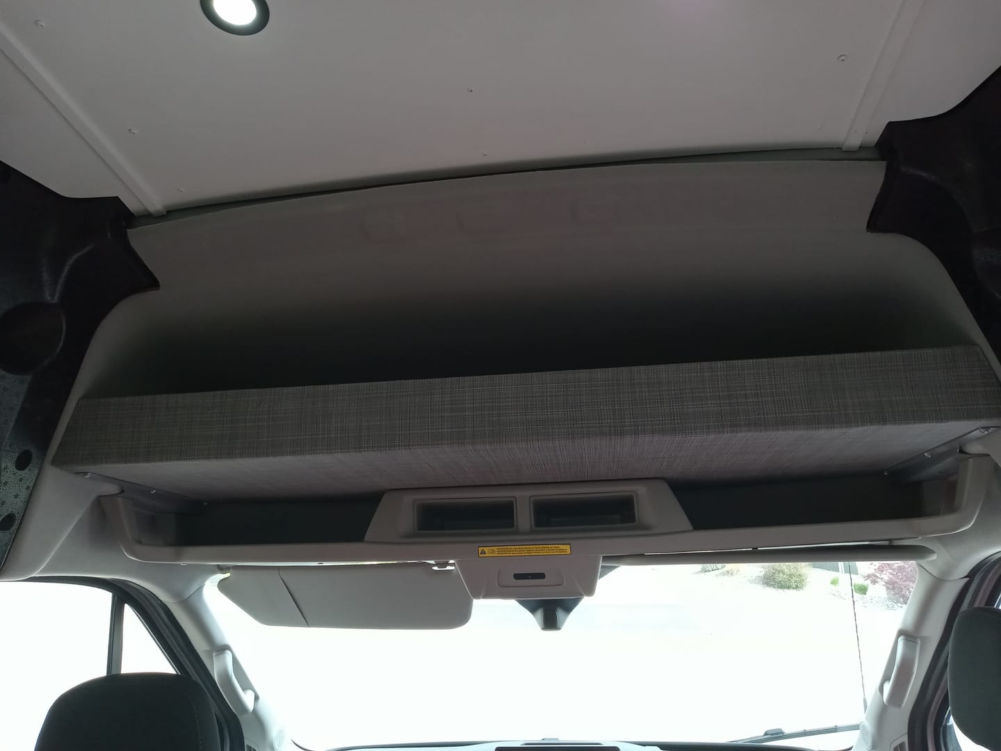 Customer photo review of Ford Transit Headliner Shelf DIY Kit