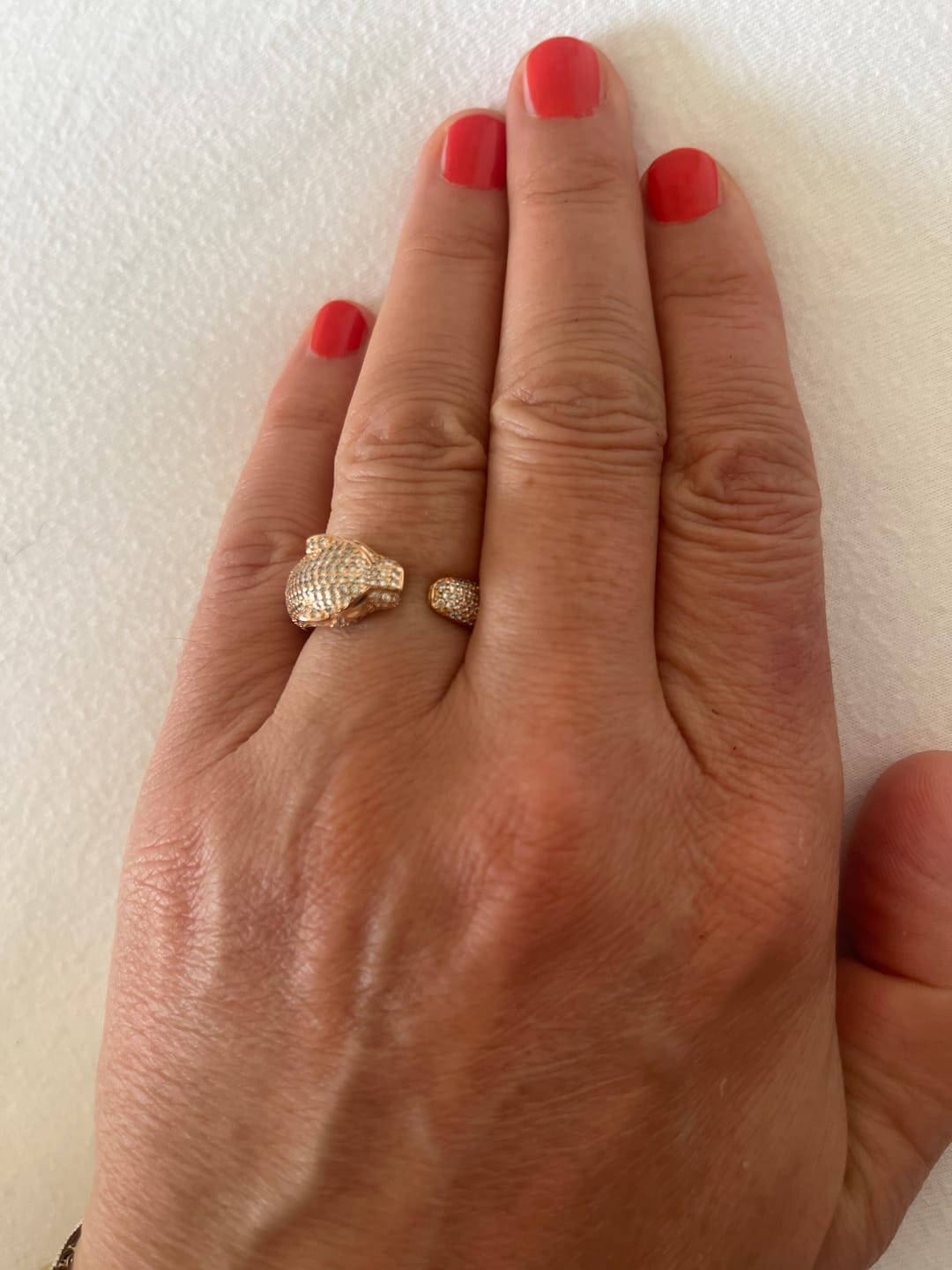 Customer photo review of PANTHERE PINK GOLD DIAMOND RING