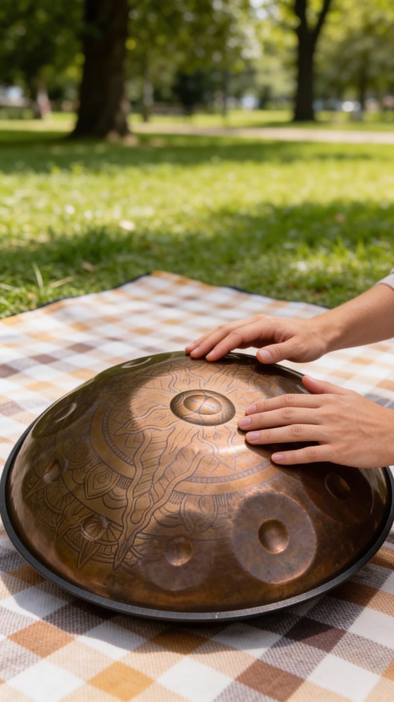 Customer photo review of Cosmos Handpan - Poseidon 9/10/12 Notes in D Minor - Tambourine Gift Set