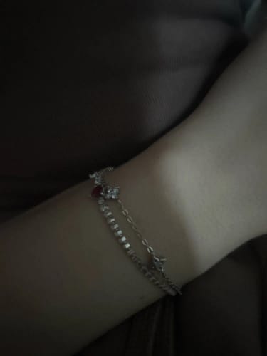 Customer photo review of Chloe Cluster Clover Bracelet