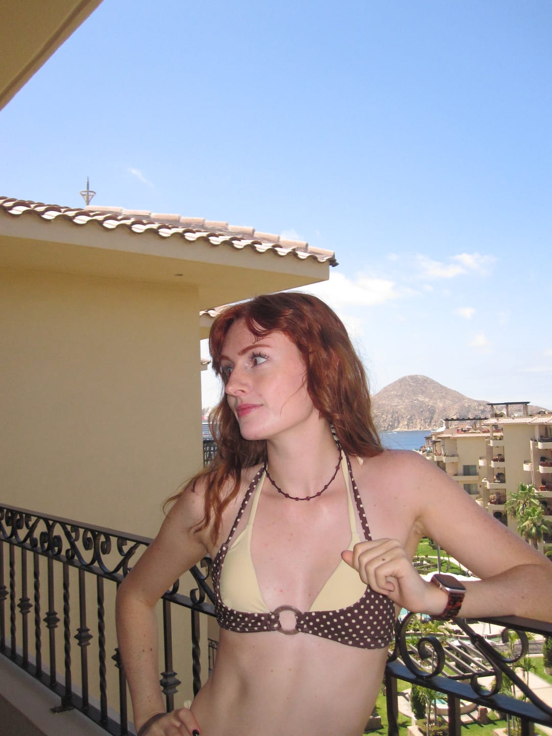 Customer photo review of Seamolly Contrast Color Polka Dot Print O Ring Double Layer Bikini Set
