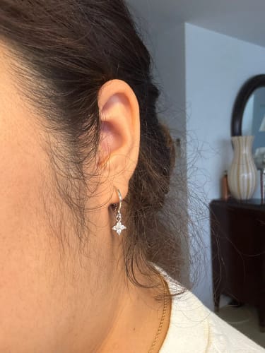 Customer photo review of Chloe Crystal Clover Earrings