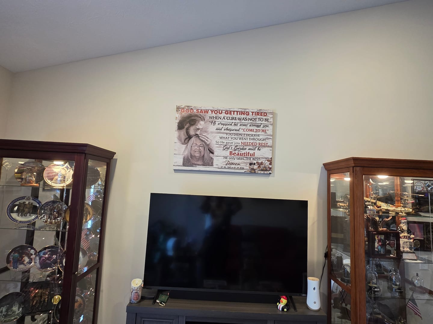 Customer photo review of Personalized Photo Memorial God Saw You Getting Tired Safe In God Is Hand Canvas Prints And Poster