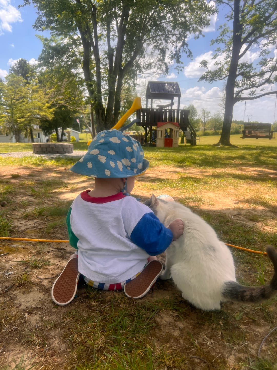 Customer photo review of Blue Clouds Reversible Sunhat