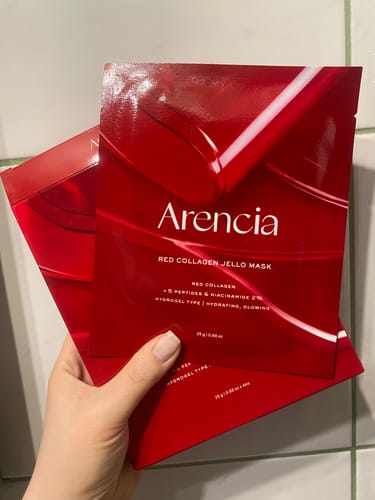 Customer photo review of Hidrogēla sejas maska ar kolagēnu un peptīdiem Arencia Red Collagen Jello Mask