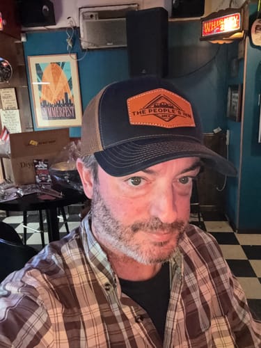 Customer photo review of Premium Custom Leather Patch Hats (Wholesale)