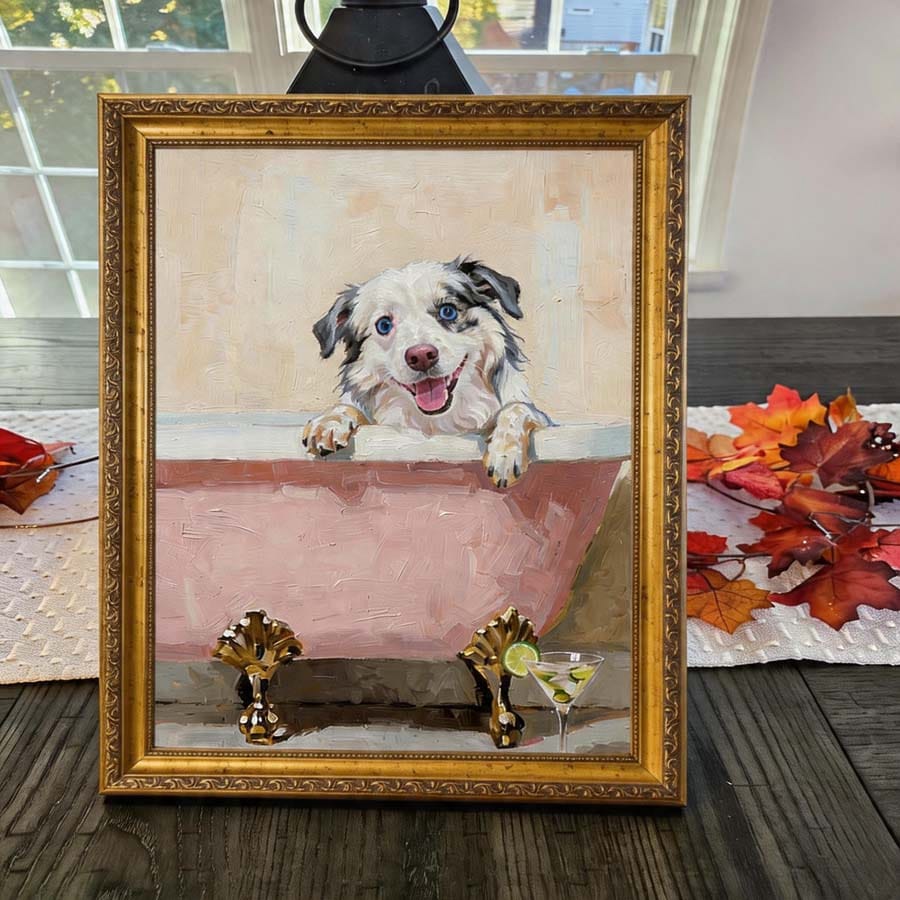 Customer photo review of Custom Pet Light Box Art (OIl painting)