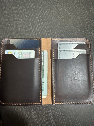 Customer photo review of The Tyler Vertical Wallet