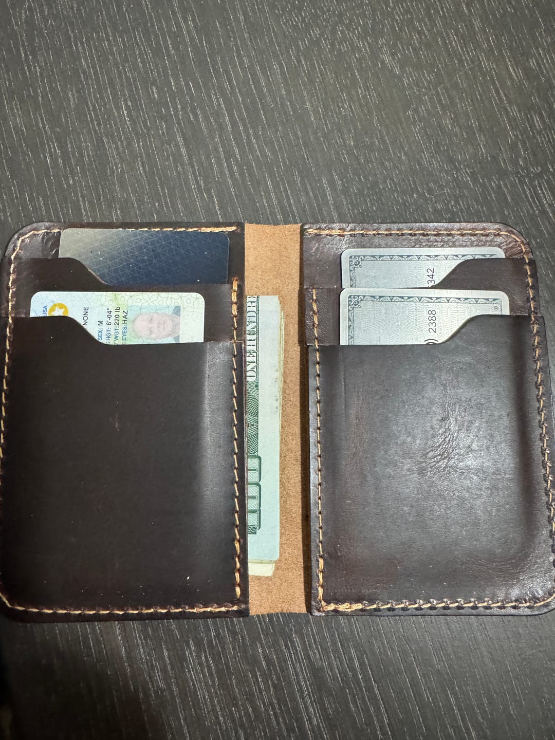 Customer photo review of The Tyler Vertical Wallet