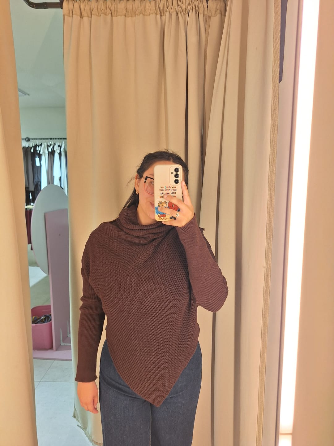 Customer photo review of [PRE-VENTA] SWEATER CELINE CAFÉ - CHALECO DE ALGODÓN TIPO PONCHO CON MANGAS